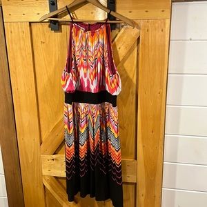 Maggy London Dress Chevron Print Size 14
